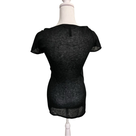 Black cotton cashmere blend  Women's Top - Picture 2 of 6